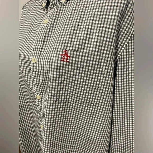 Original Penguin Men’s Casual Button Down Shirt Plaid Heritage Slim Fit Size XL - Picture 3 of 9